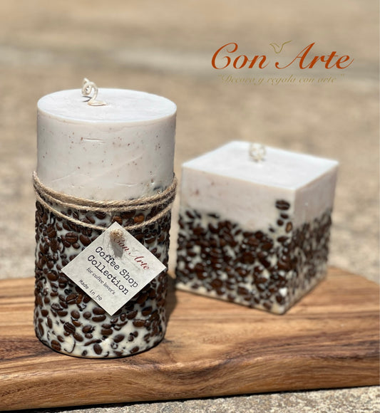 Coffee Beans Artisan Pillar Candles